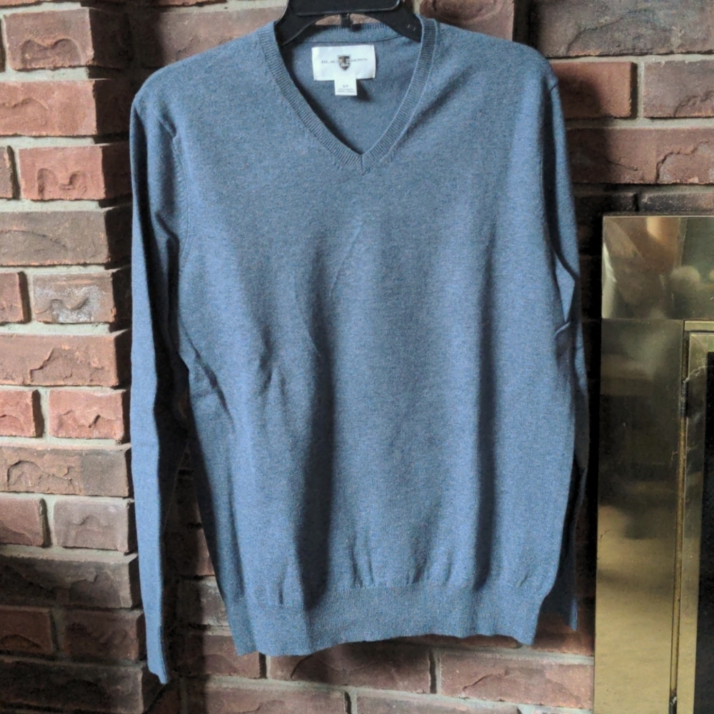 Black Brown 1826 men's knit V-neck sweater size S